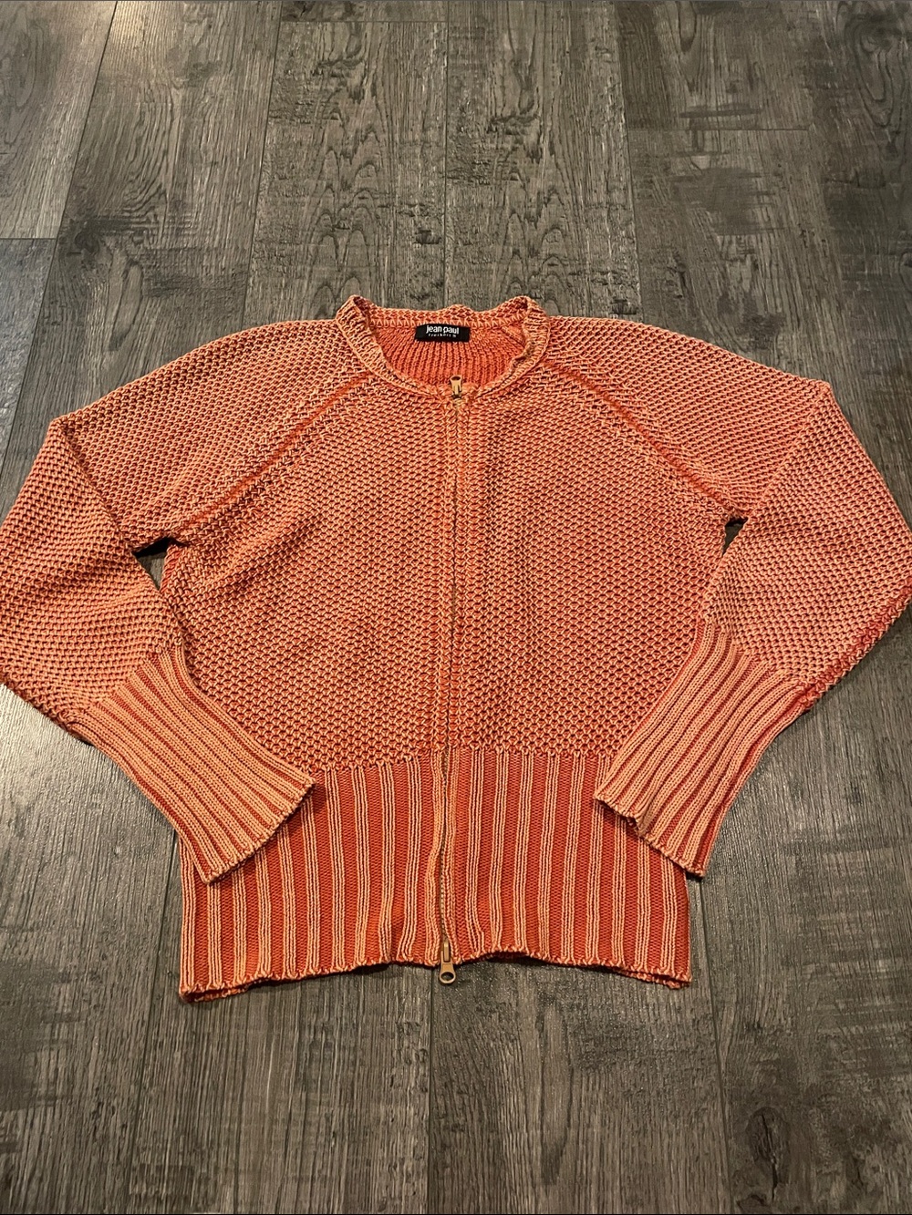 Jean Paul Gaultier Orange Knit Zip-Front Sweater